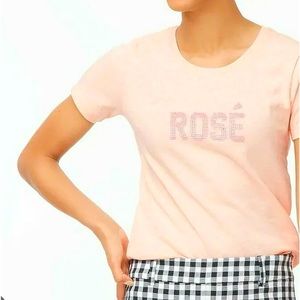 J. Crew Rose Sequin Collector Tee/ T-Shirt Pink NWT Size Small